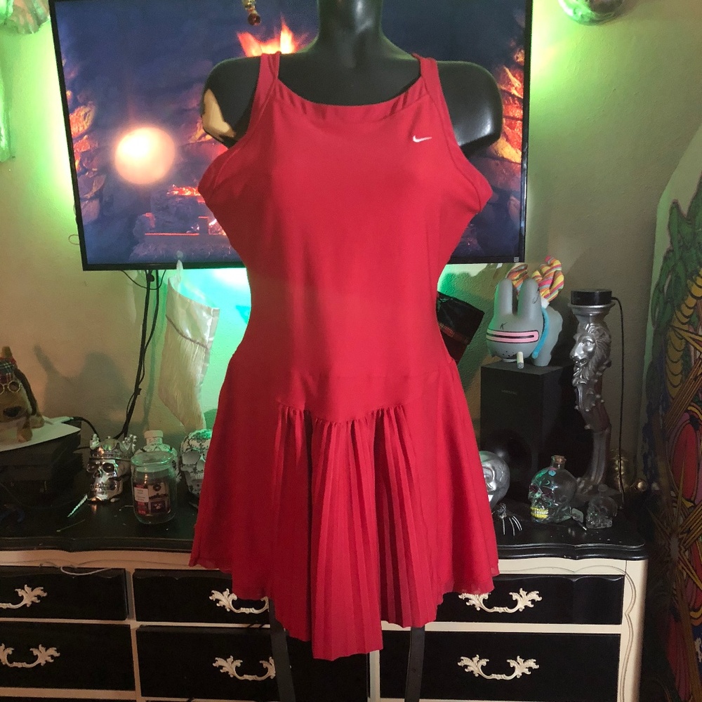 Nike Dry Fit Red/Mauve Tennis Dress Sz XL